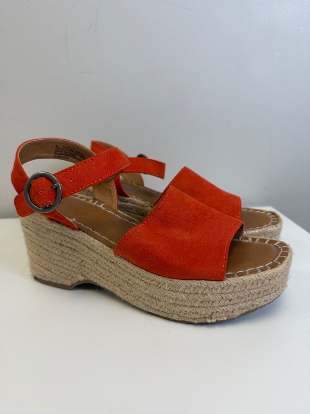 Universal Thread Orange Suede Espadrille Platform Sandals
